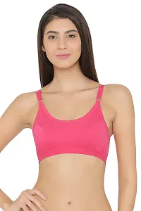 Clovia Low Impact Cotton Non-Padded Non-Wired Sports Bra in Pink-thumb2