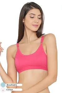 Clovia Low Impact Cotton Non-Padded Non-Wired Sports Bra in Pink-thumb1