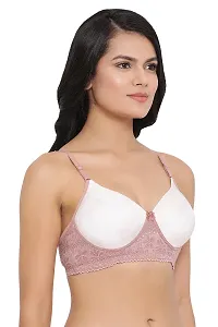 Clovia Padded Non-Wired Printed Multiway T-Shirt Bra with Lace-thumb2