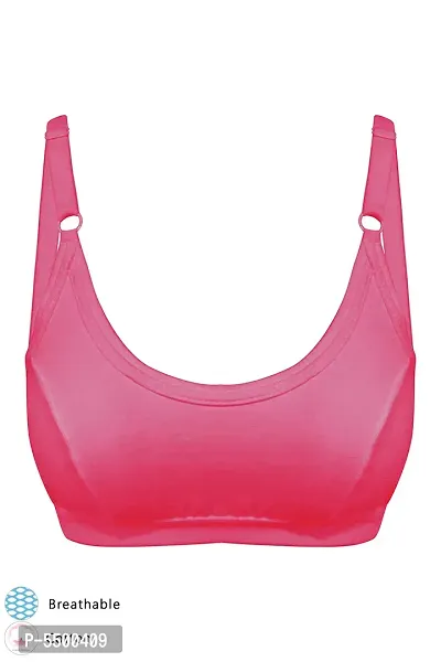 Clovia Low Impact Cotton Non-Padded Non-Wired Sports Bra in Pink-thumb0