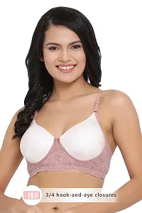 Clovia Padded Non-Wired Printed Multiway T-Shirt Bra with Lace-thumb1