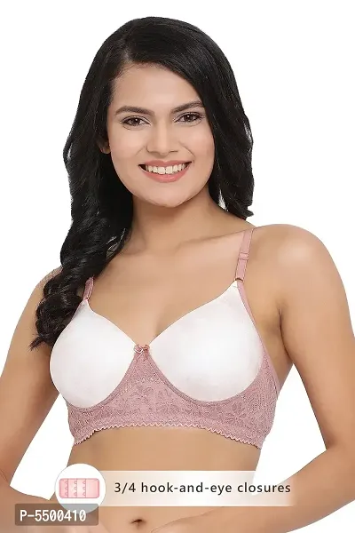 Clovia Padded Non-Wired Printed Multiway T-Shirt Bra with Lace-thumb2