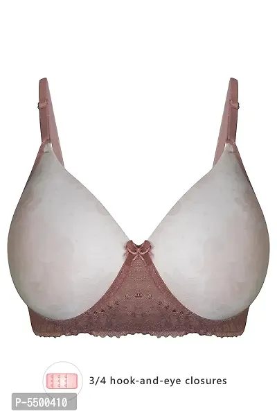 Clovia Padded Non-Wired Printed Multiway T-Shirt Bra with Lace