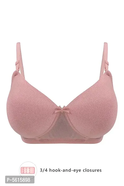 Lace Pink Padded Non Wired Full Cup Multiway T-Shirt Bra