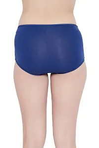 Clovia High Waist Hipster Panty  with Lace Waist in Electric Blue - Cotton  Lace-thumb3