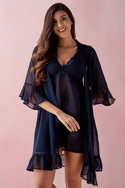 Clovia 2-IN-1 Babydoll Dress & Robes