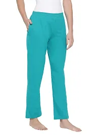 Clovia Cotton Pack of 2 Chic Basic Pyjama Pants With Pocket- Green  Grey-thumb3