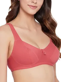 Clovia Non-Padded Non-Wired Full Cup Bra In Pink - Cotton-thumb2