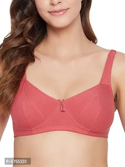 Clovia Non-Padded Non-Wired Full Cup Bra In Pink - Cotton-thumb0