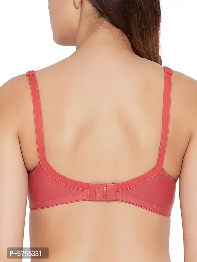 Clovia Non-Padded Non-Wired Full Cup Bra In Pink - Cotton-thumb4