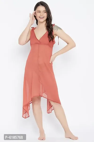 Clovia Trendy Chiffon Semi-Sheer Handkerchief Resort Wear Dress For Women-thumb2