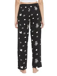 Stylish Cotton Black Floral Print Lounge Wear Pajama For Women-thumb4