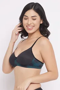 Clovia Padded Non Wired Full Cup Multiway T shirt Bra in Black-thumb2