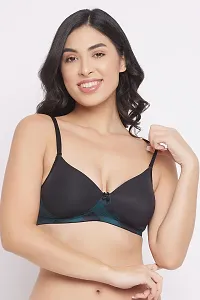 Clovia Padded Non Wired Full Cup Multiway T shirt Bra in Black-thumb1