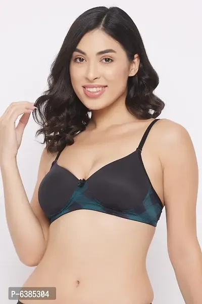 Clovia Padded Non Wired Full Cup Multiway T shirt Bra in Black-thumb0