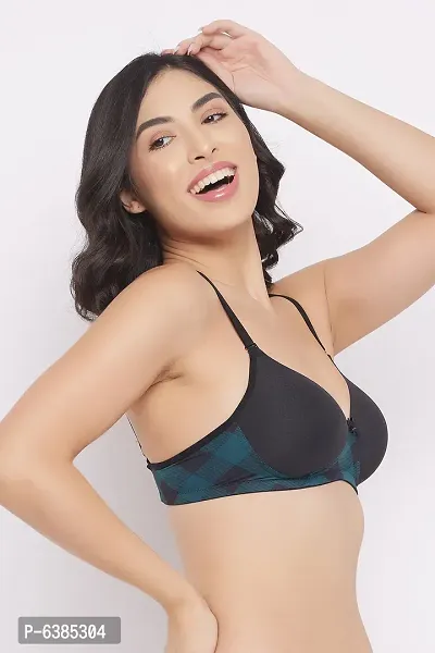Clovia Padded Non Wired Full Cup Multiway T shirt Bra in Black-thumb4