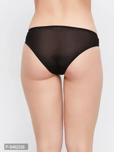 Clovia Pack Of 2 Lace Black and Beige Solid Low Waist Bikini Panty-thumb5