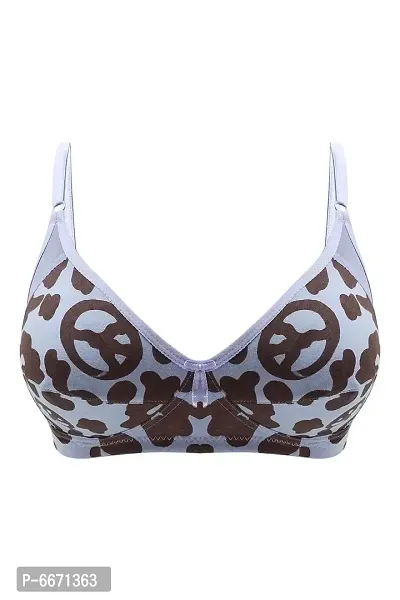 Buy CLOVIA Pink Womens Cotton Padded Non-Wired Printed Racerback Teen Bra