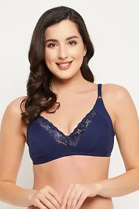 Clovia NonPadded NonWired Full Cup Bra in Royal Blue  Cotton-thumb2