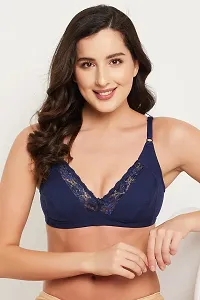 Clovia NonPadded NonWired Full Cup Bra in Royal Blue  Cotton-thumb1