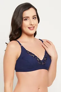 Clovia NonPadded NonWired Full Cup Bra in Royal Blue  Cotton-thumb4