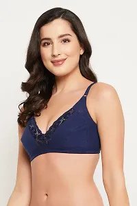 Clovia NonPadded NonWired Full Cup Bra in Royal Blue  Cotton-thumb3