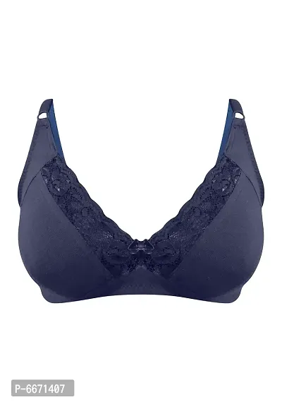 Clovia NonPadded NonWired Full Cup Bra in Royal Blue  Cotton
