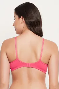 Clovia NonWired Demi Coverage Spacer Cup Tshirt Bra in Salmon Pink  Cotton-thumb4