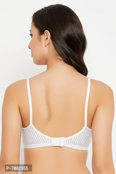 Buy Clovia Non-Padded Non-Wired Full Cup Striped Bra in Grey Melange -  Cotton Online In India At Discounted Prices