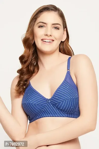 Buy Clovia Non-Padded Non-Wired Full Cup Striped Bra in Electric Blue -  Cotton Online In India At Discounted Prices