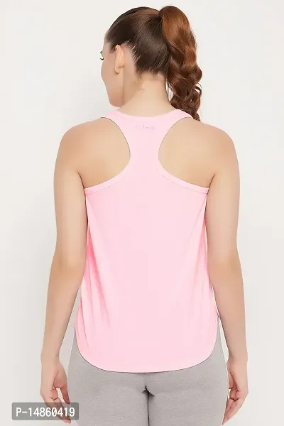Comfort Fit Text Print Active Tank Top in Baby Pink-thumb5