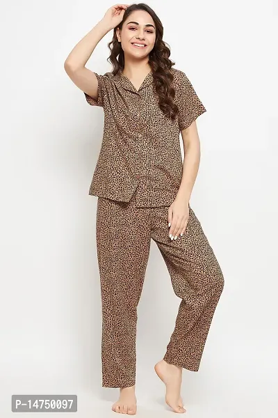 Indian Cotton Pajamas Set Animal Tiger Print Women Sleepwear Night Suit Pj  Set