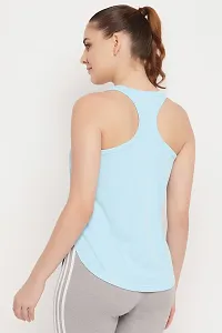 Comfort Fit Text Print Active Tank Top in Baby Blue-thumb3