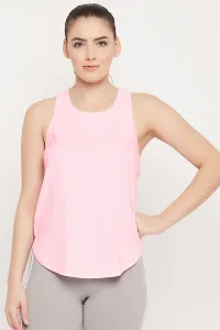 Comfort Fit Text Print Active Tank Top in Baby Pink-thumb1