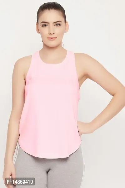 Comfort Fit Text Print Active Tank Top in Baby Pink-thumb2