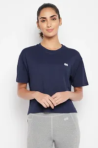 Boxy Fit Active T-shirt in Navy-thumb1