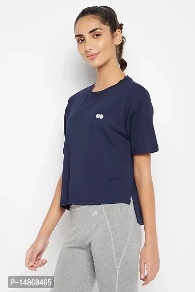 Boxy Fit Active T-shirt in Navy-thumb3