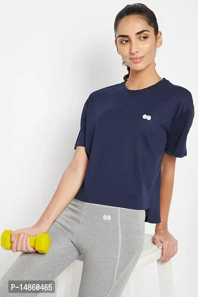 Boxy Fit Active T-shirt in Navy-thumb0