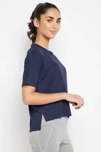 Boxy Fit Active T-shirt in Navy-thumb3