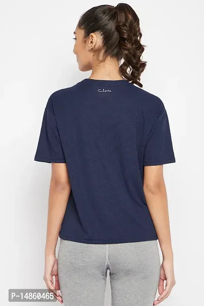Boxy Fit Active T-shirt in Navy-thumb5
