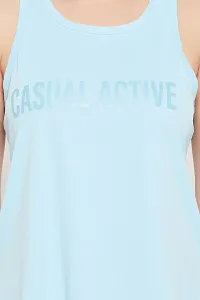 Comfort Fit Text Print Active Tank Top in Baby Blue-thumb4
