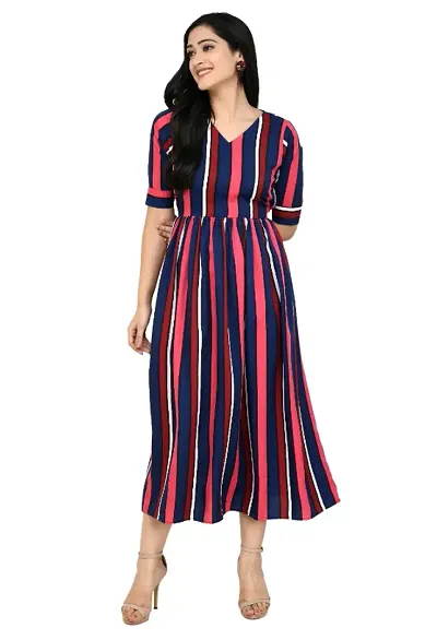 Trendy Beautiful Poly Crepe Ankle Length Dress