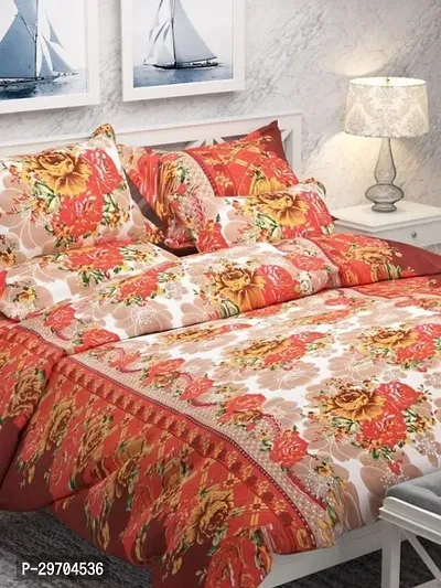 Comfortable Microfiber Printed Double Bedsheet with Pillow Covers