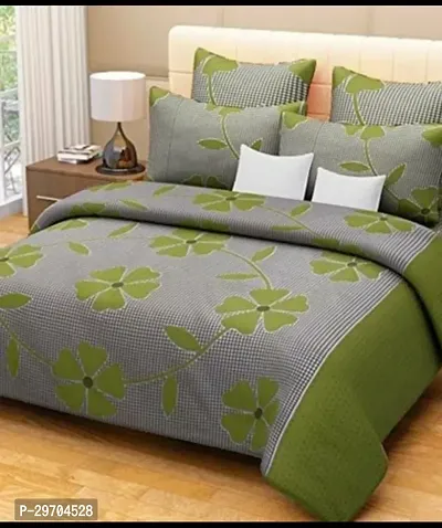 Comfortable Microfiber Printed Double Bedsheet with Pillow Covers