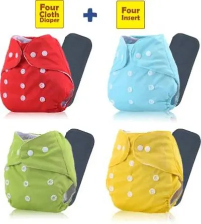 Packs Of 4 Reusable & Washable Diapers For Babies