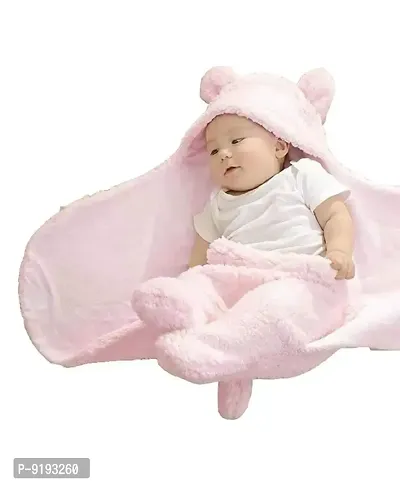 Classy Fleece Hooded Baby Blanket Wrapper for Kids Unisex