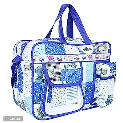 Waterproof Diaper Bag/Mother Bags with Two Side Pocket for Carry Baby Milk Bottle (Dark Blue)-thumb0