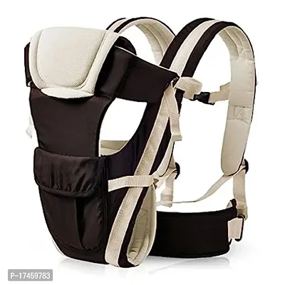 Adjustable Baby Carrier Cum Kangaroo Bag/Baby Carry Sling/Back/Front Carrier for Baby with Safety Belt and Buckle Straps for 0-18 Months Baby (Brown)-thumb0