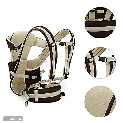 Adjustable Baby Carrier Cum Kangaroo Bag/Baby Carry Sling/Back/Front Carrier for Baby with Safety Belt and Buckle Straps for 0-18 Months Baby (Brown)-thumb0