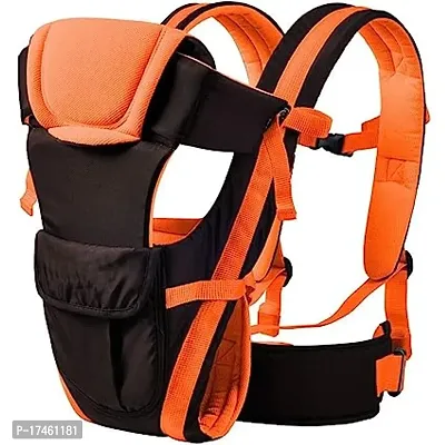 Baby Carrier Bag/Adjustable Hands Free 4 in 1 Baby/Baby sefty Belt/Child Safety Strip/Baby Sling Carrier Bag/Baby Back Carrier Bag Front Carry Facing (Orange)-thumb0